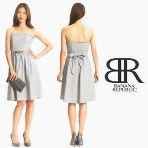 Banana Republic Wool Strapless Dress Gray Grey 6
